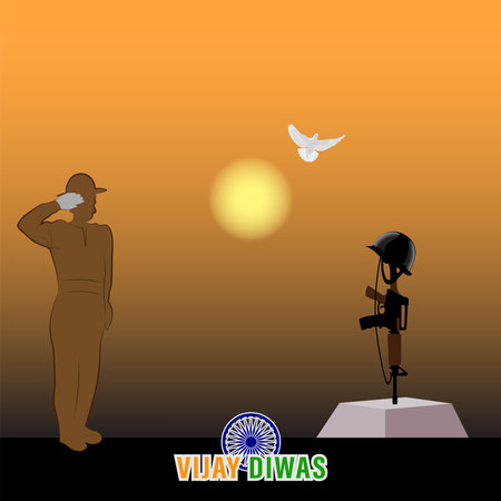 Vijay Diwas which meaning is Victory Day illustration