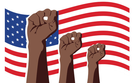 Martin Luther King Jr Day greeting card. I have a dream inspirational quote with US flag color Poster Or Banner Background.のイラスト素材