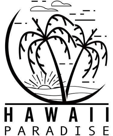 Hawaii Beach Paradise T-shirt Designのイラスト素材
