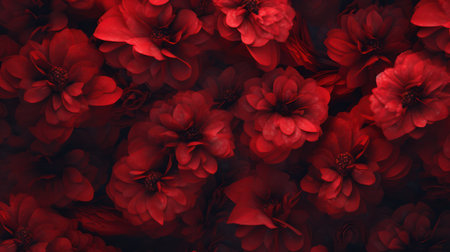 Abstract background of red flowers. Floral design. Place for text.の素材