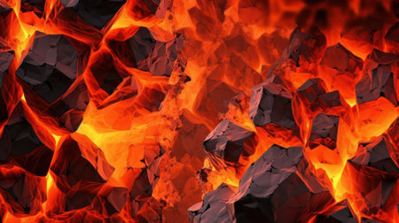 Abstract background with red and orange flames. 3d render illustration.の素材