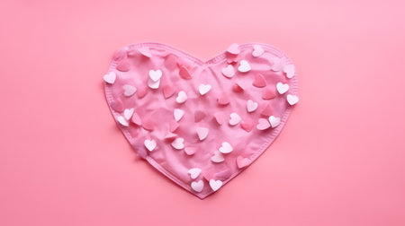 Valentine's day concept. Pink heart on a pink backgroundの素材