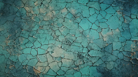 Grunge cracked blue paint on wall texture background. Abstract background and texture for design.の素材