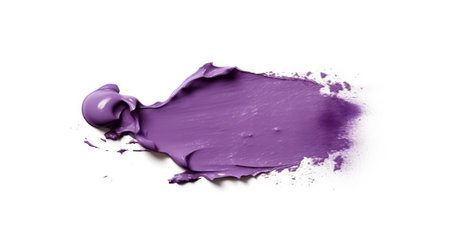 Purple paint smudge isolated on white background, close-upの素材