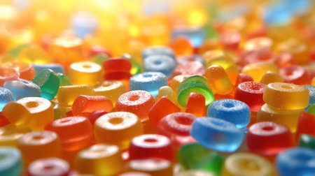 Colorful candies on a light background. Shallow DOFの素材