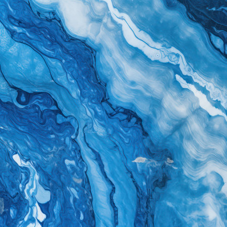 Marble patterned texture background. Abstract backdrop with blue and white marble pattern.の素材