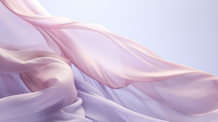 Closeup of rippled pink satin fabric on light backgroundの素材