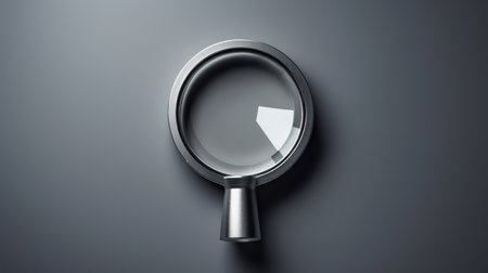 Magnifying glass on a dark background. 3d render illustration.の素材