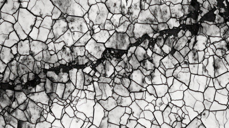 Cracks in the ground as a background. Texture of cracked concrete.の素材