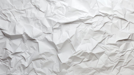 White crumpled paper as a background texture, close-upの素材