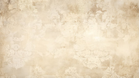 Vintage background with damask wallpaper. Old paper texture for the design.の素材