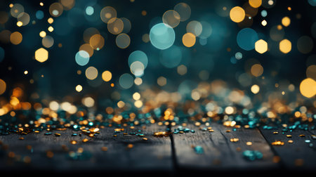 Christmas and New Year holidays background with bokeh defocused lightsの素材