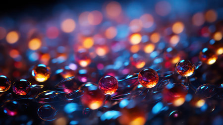 abstract background with bokeh defocused lights and glass ballsの素材