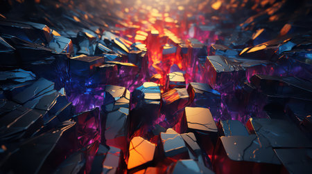 Abstract 3d rendering of chaotic chaotic structure. Futuristic background.の素材