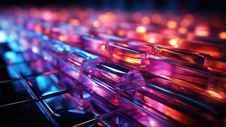 Colorful abstract background with glass cubes. 3d rendering toned imageの素材