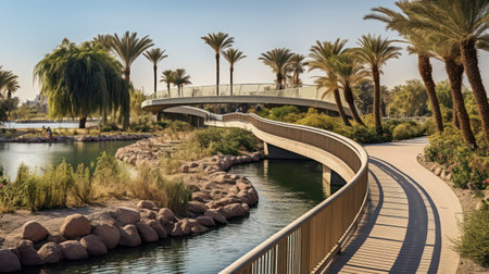 Bridge over the Nile river in Luxor, Egypt, Africa.の素材