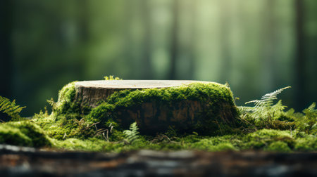Wooden table in the forest. Selective focus. nature.の素材