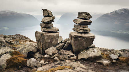 Stunning landscape image of rocks on the Isle of Skye in Scotlandの素材