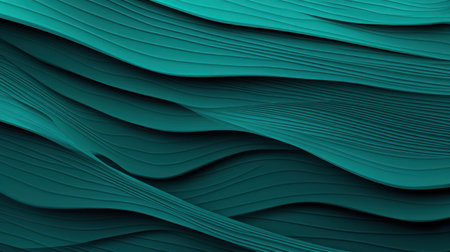 Abstract background with wavy lines in turquoise colors. 3d illustrationの素材