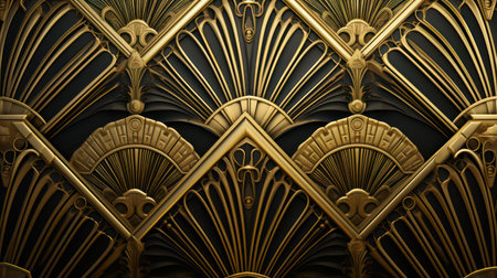 Luxury golden ornament on a black background. 3d renderingの素材