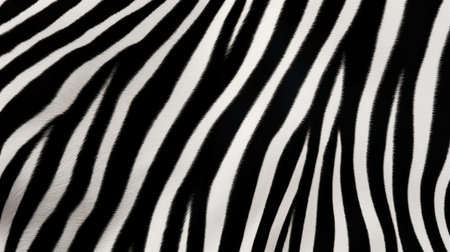 Zebra skin texture. Black and white stripes on white background.の素材