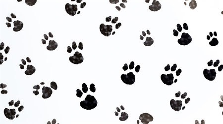 Leopard print on white background, closeup of animal paw printの素材