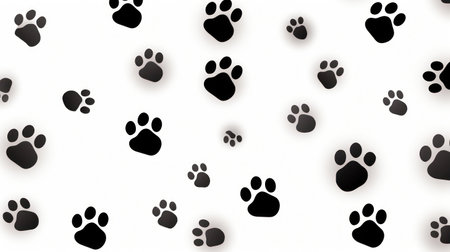 Paw Prints Isolated on White Background. Vector Illustrationの素材