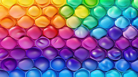 abstract background made of multicolored plastic balls in rainbow colorsの素材