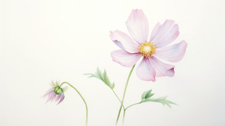 Cosmos flower on white background with filter effect retro vintage style.の素材