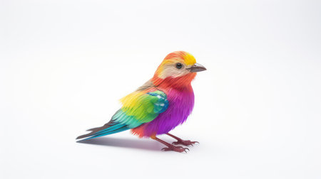 colorful bird isolated on white background,colorful parrot toyの素材