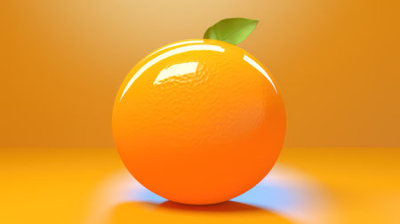 Orange on orange background. 3D illustration. 3D rendering.の素材