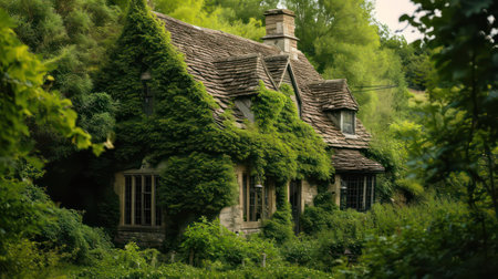 Old cottage in the middle of the woods, England, UK.の素材