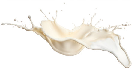 Splash of milk isolated on white background. 3d rendering.の素材