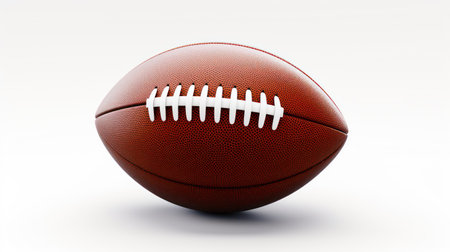 American football ball isolated on white background. 3D illustration. Top view.の素材
