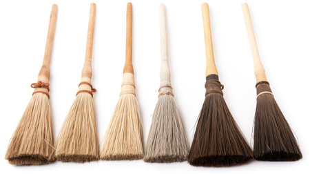 Paint brushes isolated on a white background. Close-up.の素材