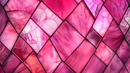 abstract background with stained glass pattern, pink and purple tone.の素材