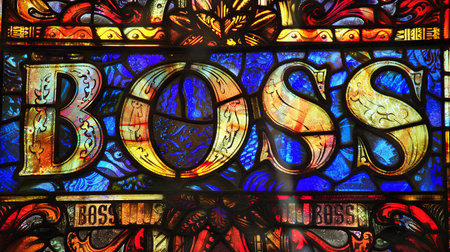 The stained glass window in the bossの素材