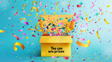 Open box with colorful confetti. Vector illustration. Eps 10.の素材