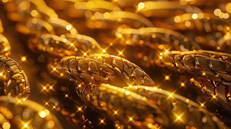 Abstract gold background with bokeh defocused lights and stars.の素材