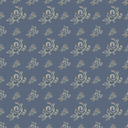 Floral seamless pattern from hand drawn sketches. Can be used for wallpapers. Optimized for easy color changes. vector illustration includes Pattern Swatch.のイラスト素材
