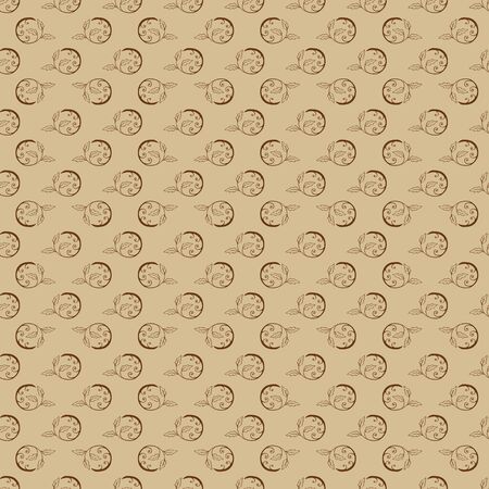 Floral seamless pattern from hand drawn sketches. Can be used for wallpapers. Optimized for easy color changes. EPS8 vector illustration includes Pattern Swatch.のイラスト素材