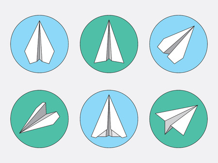 Paper plane navigational thin line icons set.のイラスト素材
