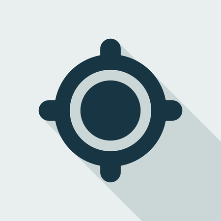 GPS target location icon in flat design style. Location icon as silhouette isolated on clear background. Vector EPS8 illustration.のイラスト素材