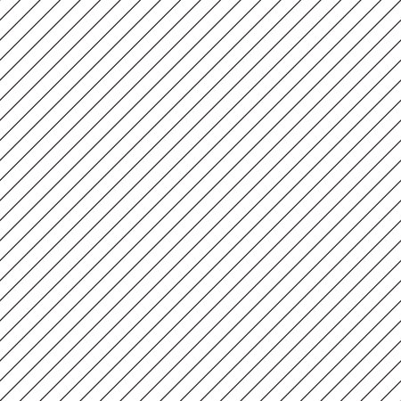 Diagonal lined seamless pattern. Repeating texture with black thin parallel straight lines on white background. Vector illustration.のイラスト素材