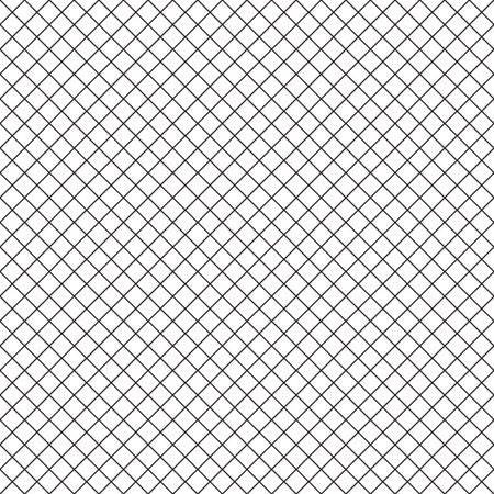 Intersecting perpendicular lined seamless pattern. Repeating mesh texture with black perpendicular crossing lines on white background. Grid checkered vector illustration.のイラスト素材