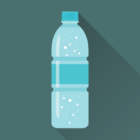 Bottle of Fresh Sparkling Water Flat Iconのイラスト素材