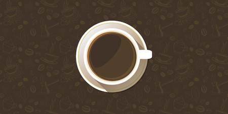 Coffee Cup Top View Backgroundのイラスト素材