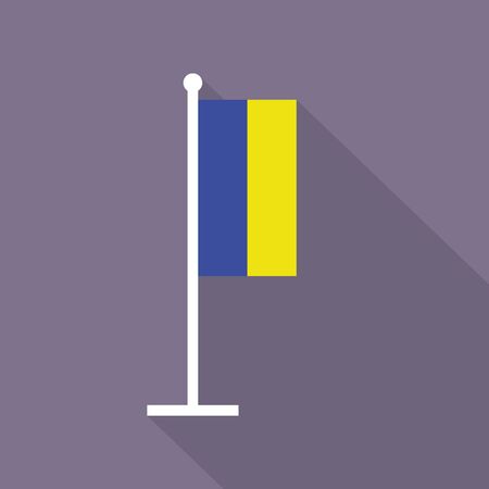 The National Flag of Ukraine on flagstaff. Flat icon. Vector illustration in EPS8 format.のイラスト素材