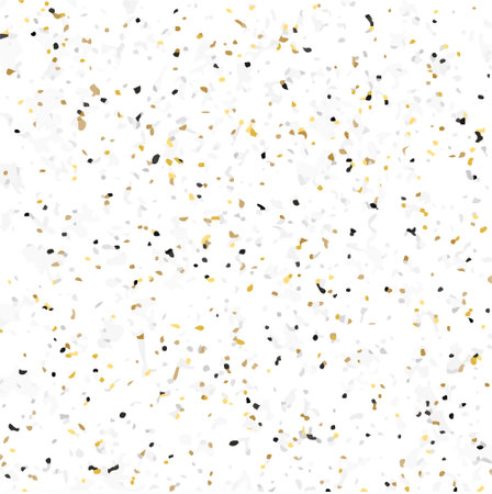 Terrazzo texture. Not seamless pattern. Abstract imitation of mosaic surface from granite or marble particles. Colored spots randomly arranged on white background. EPS8 vector illustration.のイラスト素材