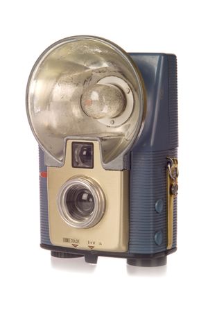 Vintage point and shoot camera with flashの写真素材